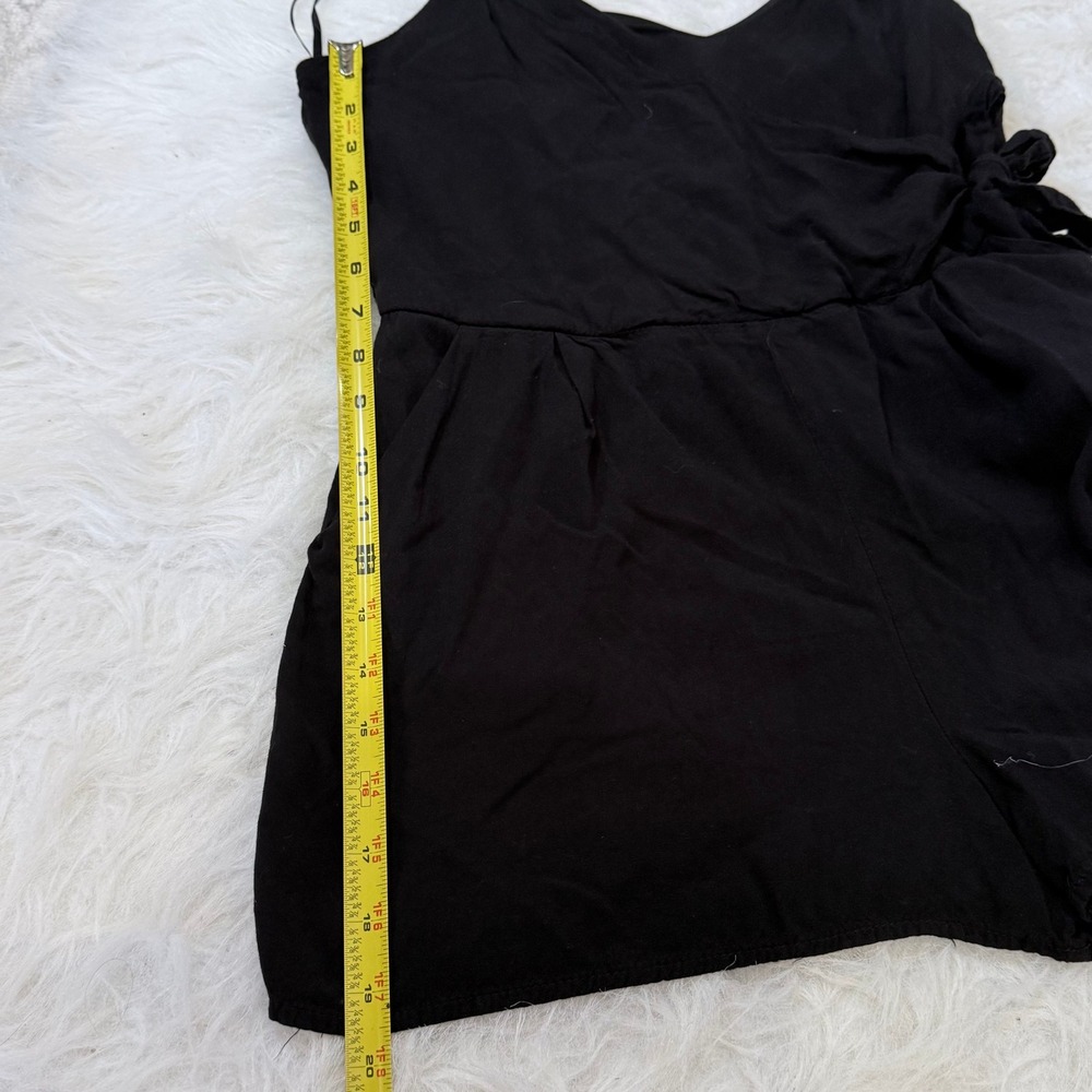 One Clothing Los Angeles Black Wrap Front Romper Side Tie Sleeveless Medium - Picture 9 of 9